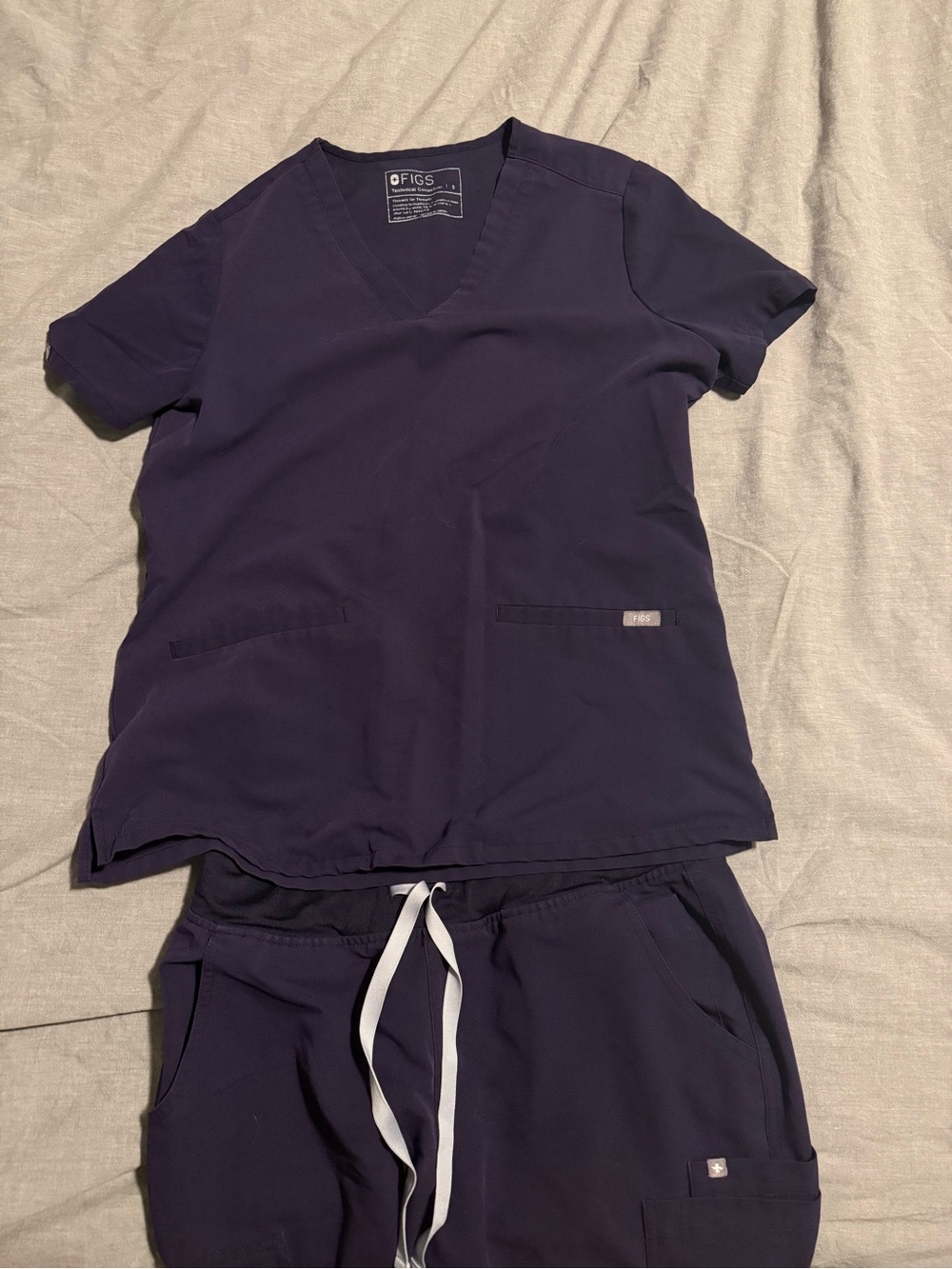 Figs Women's Deep Purple Scrub Top & Bottom Set